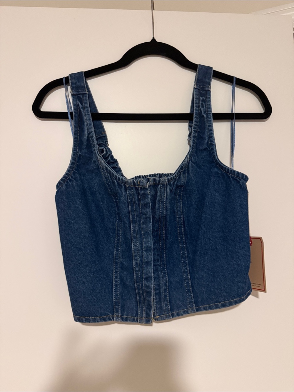 Blue Denim Corset Crop Top